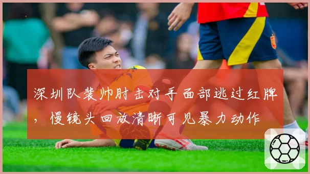 深圳队裴帅肘击对手面部逃过红牌,慢镜头回放清晰可见暴力动作
